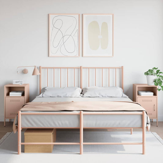 Pink Steel Bedside Cabinets - Set of 2 (36x39x68 cm)