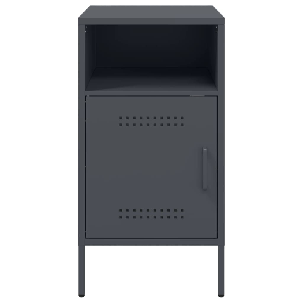 Anthracite Steel Bedside Cabinet, 36x39x68 cm - Modern Sleek Design