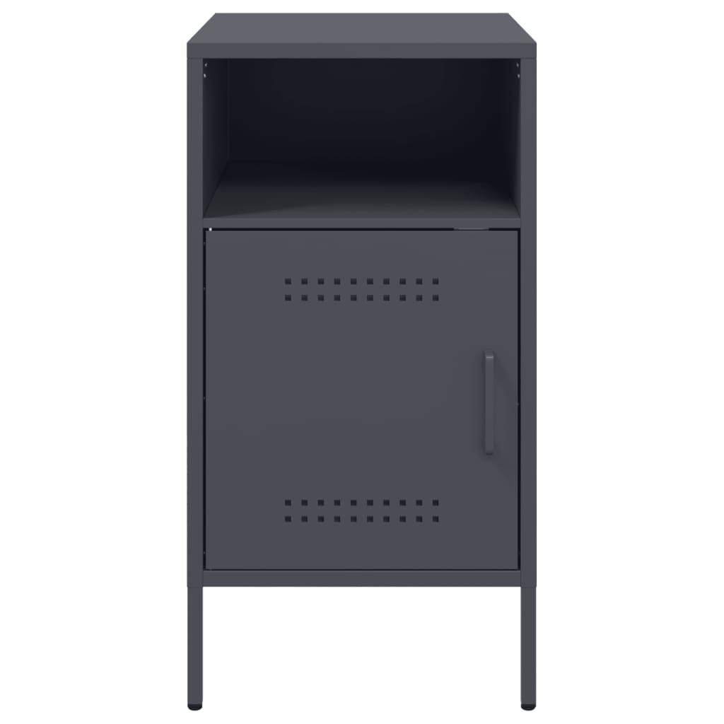 Anthracite Steel Bedside Cabinets 2pcs - 36x39x68 cm Durable Design
