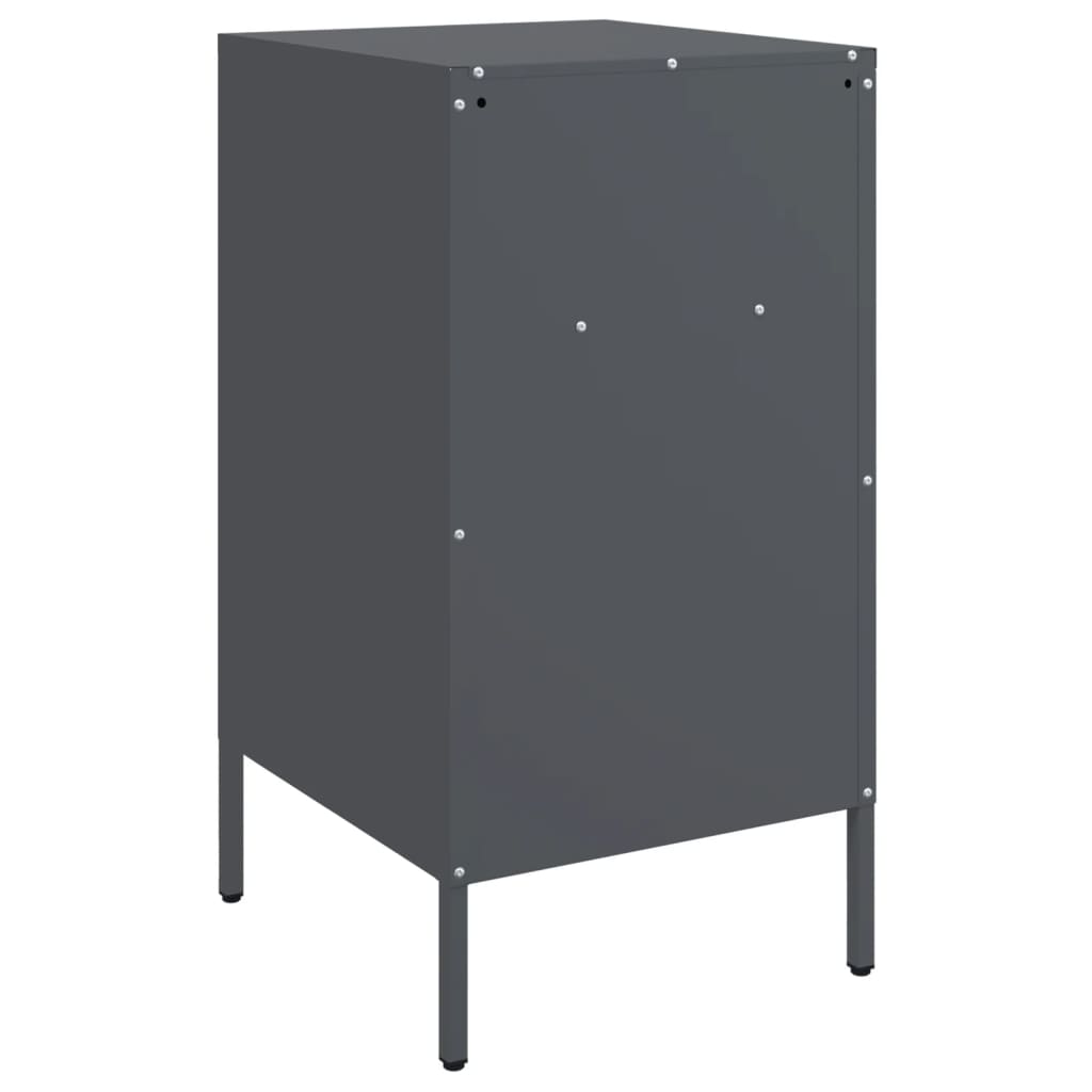 Anthracite Steel Bedside Cabinets 2pcs - 36x39x68 cm Durable Design