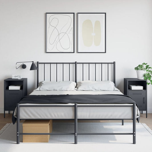 Anthracite Steel Bedside Cabinets 2pcs - 36x39x68 cm Durable Design