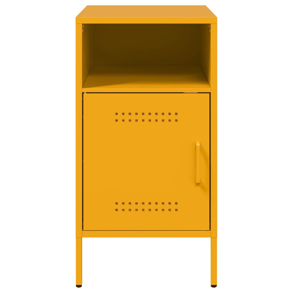 Mustard Yellow Steel Bedside Cabinet 36x39x68 cm