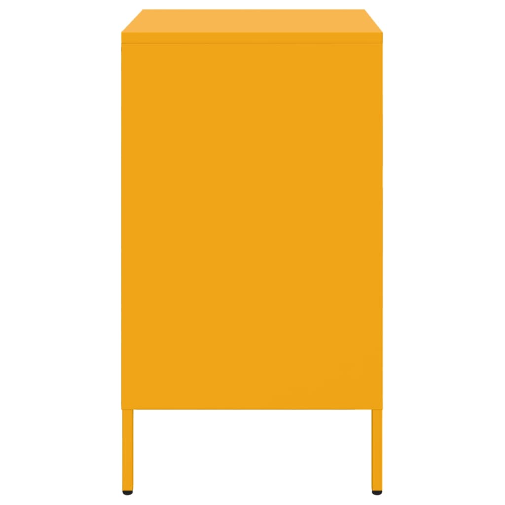 Mustard Yellow Steel Bedside Cabinet 36x39x68 cm