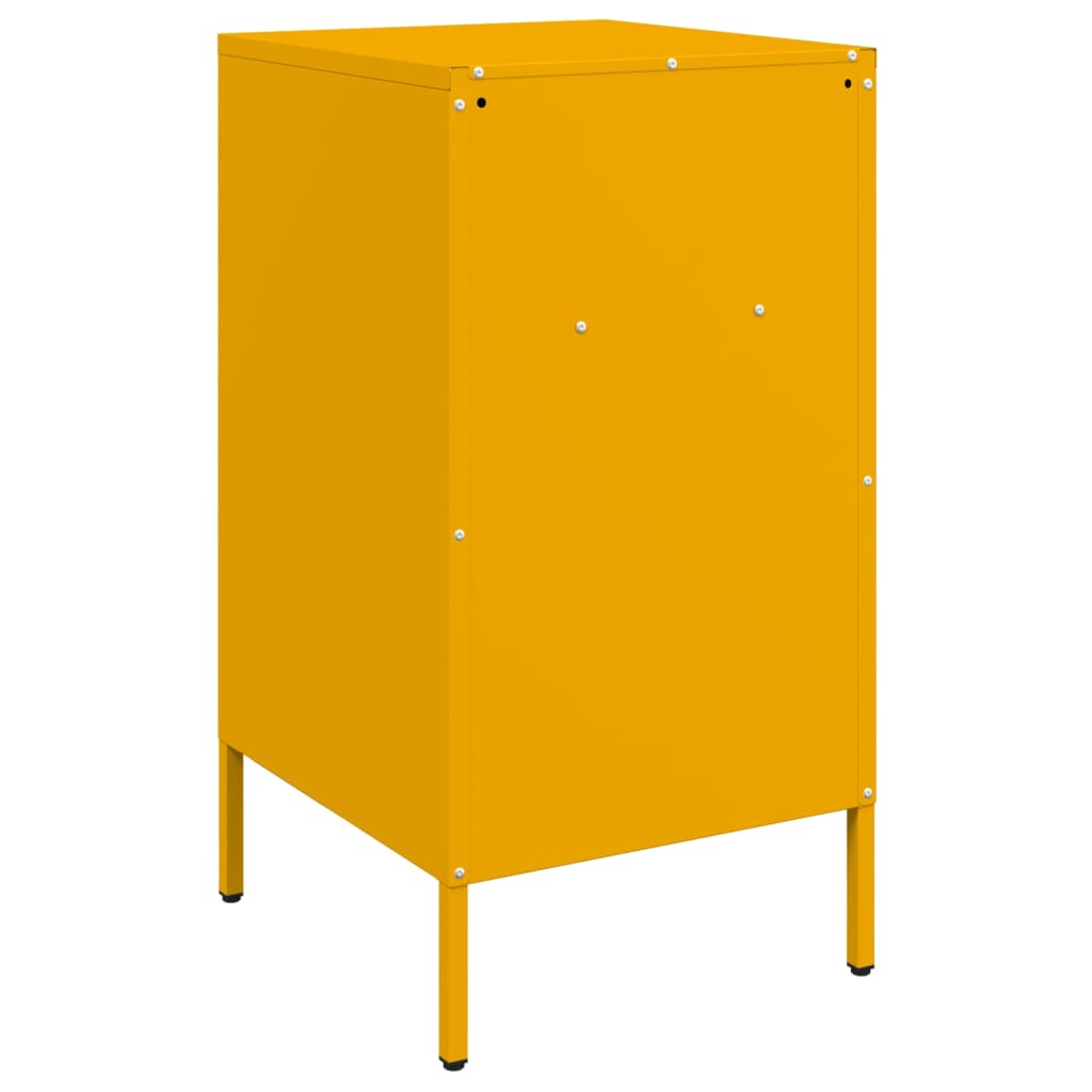 Mustard Yellow Steel Bedside Cabinet 36x39x68 cm
