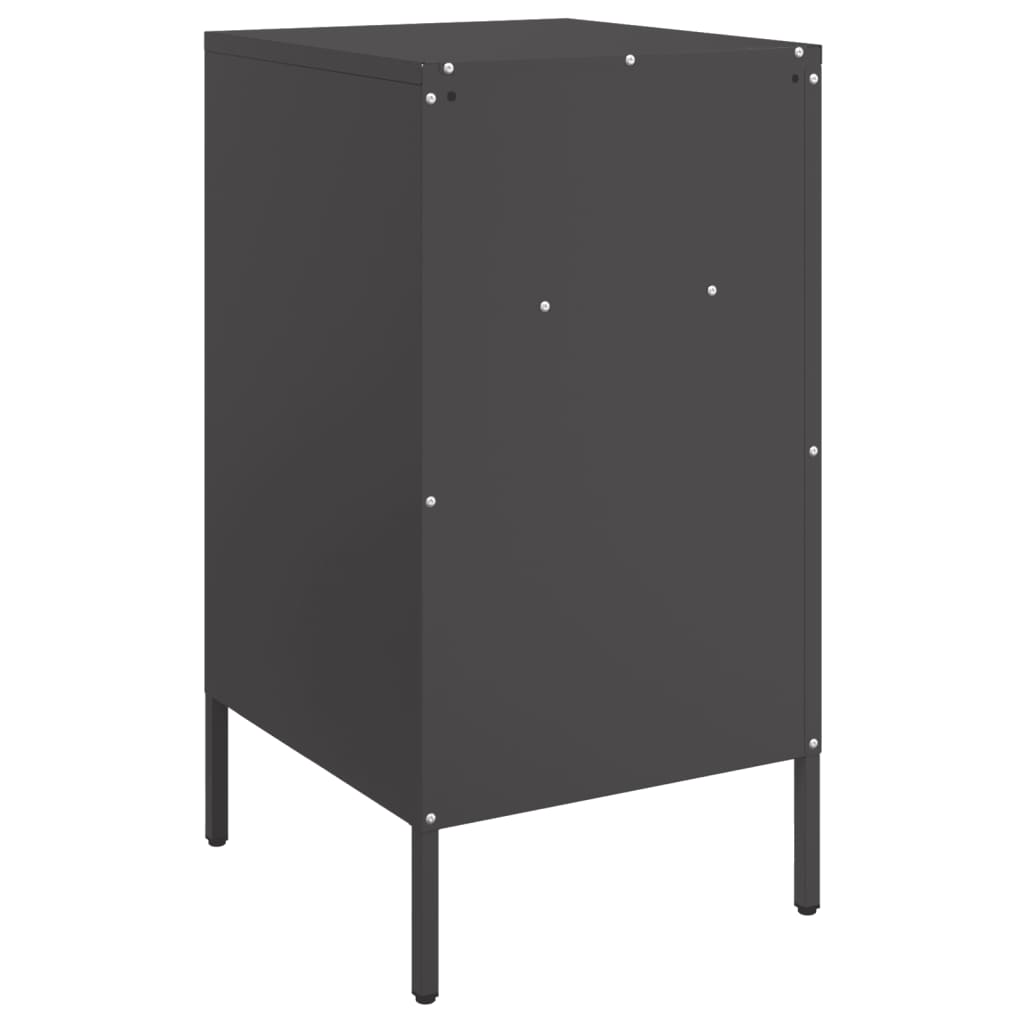 Set of 2 Black Steel Bedside Cabinets - 36x39x68 cm