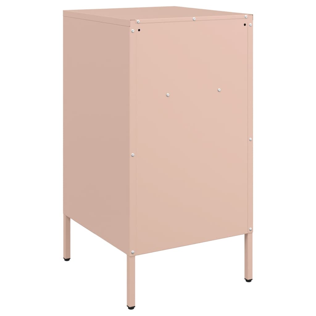 Stylish Pink Steel Bedside Cabinet - 36x39x68 cm