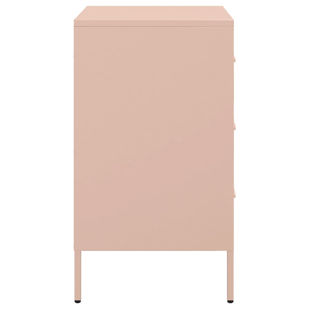 Pink Steel Bedside Cabinets - 2 Pcs, 36x39x68 cm