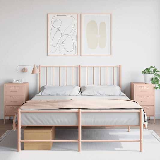 Pink Steel Bedside Cabinets - 2 Pcs, 36x39x68 cm