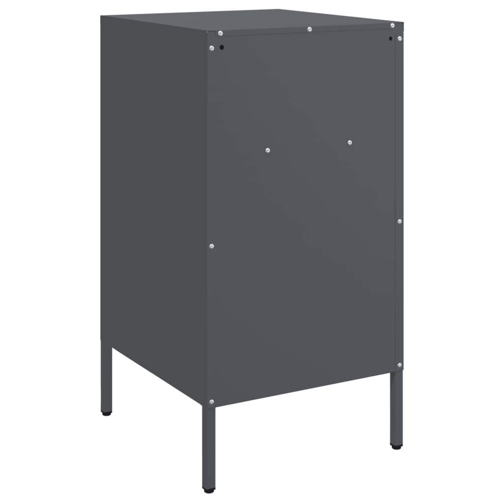 Anthracite Steel Bedside Cabinet 36x39x68 cm - Modern & Stylish