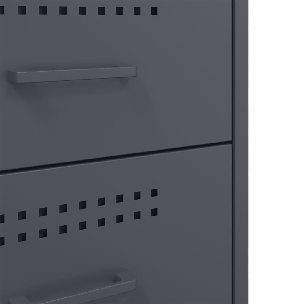 Anthracite Steel Bedside Cabinet 36x39x68 cm - Modern & Stylish