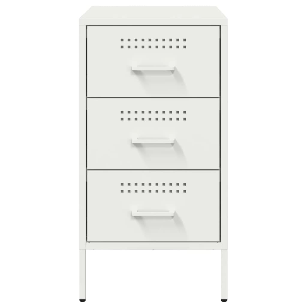 Set of 2 White Steel Bedside Cabinets 36x39x68 cm