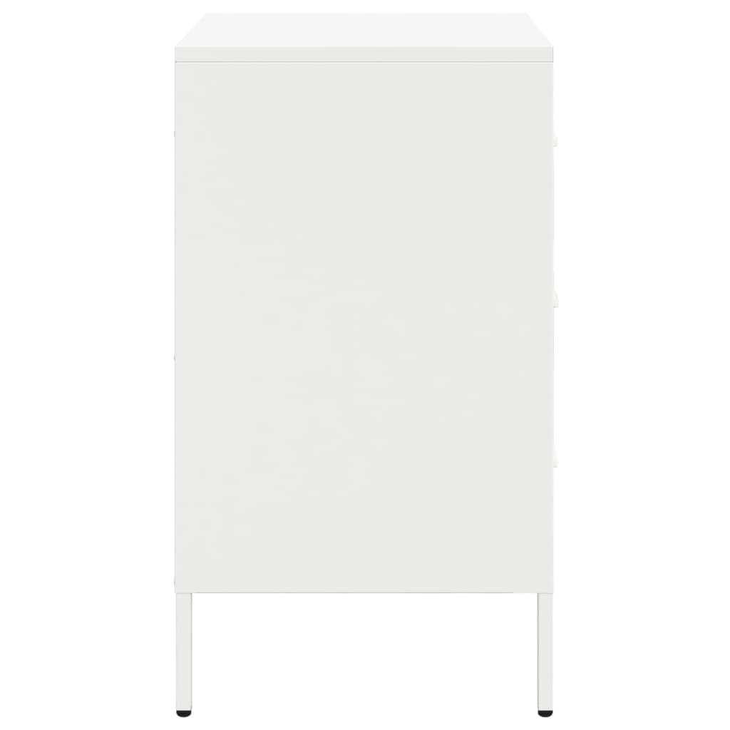 Set of 2 White Steel Bedside Cabinets 36x39x68 cm