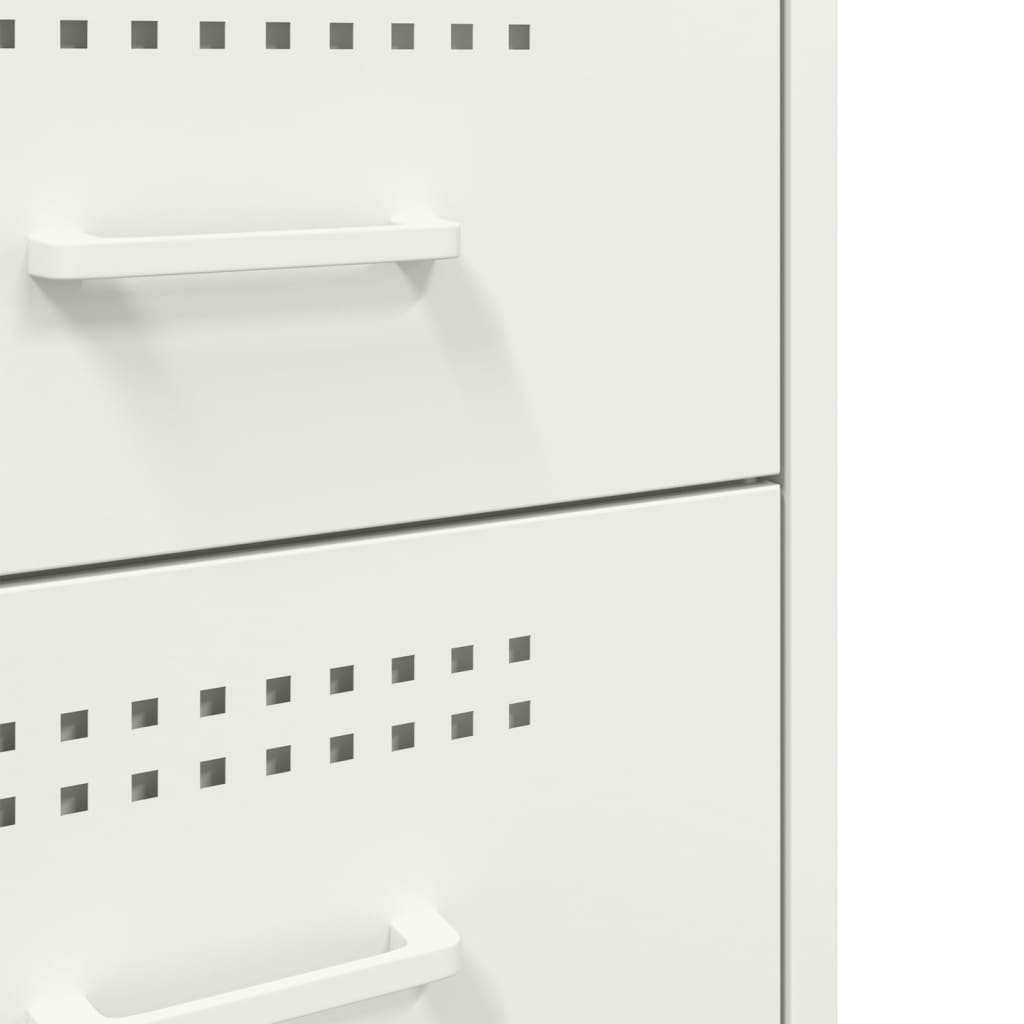 Set of 2 White Steel Bedside Cabinets 36x39x68 cm