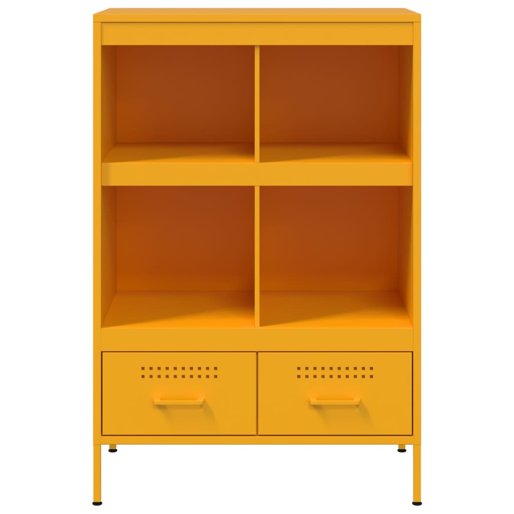 Mustard Yellow Steel Highboard 68x39x101.5 cm