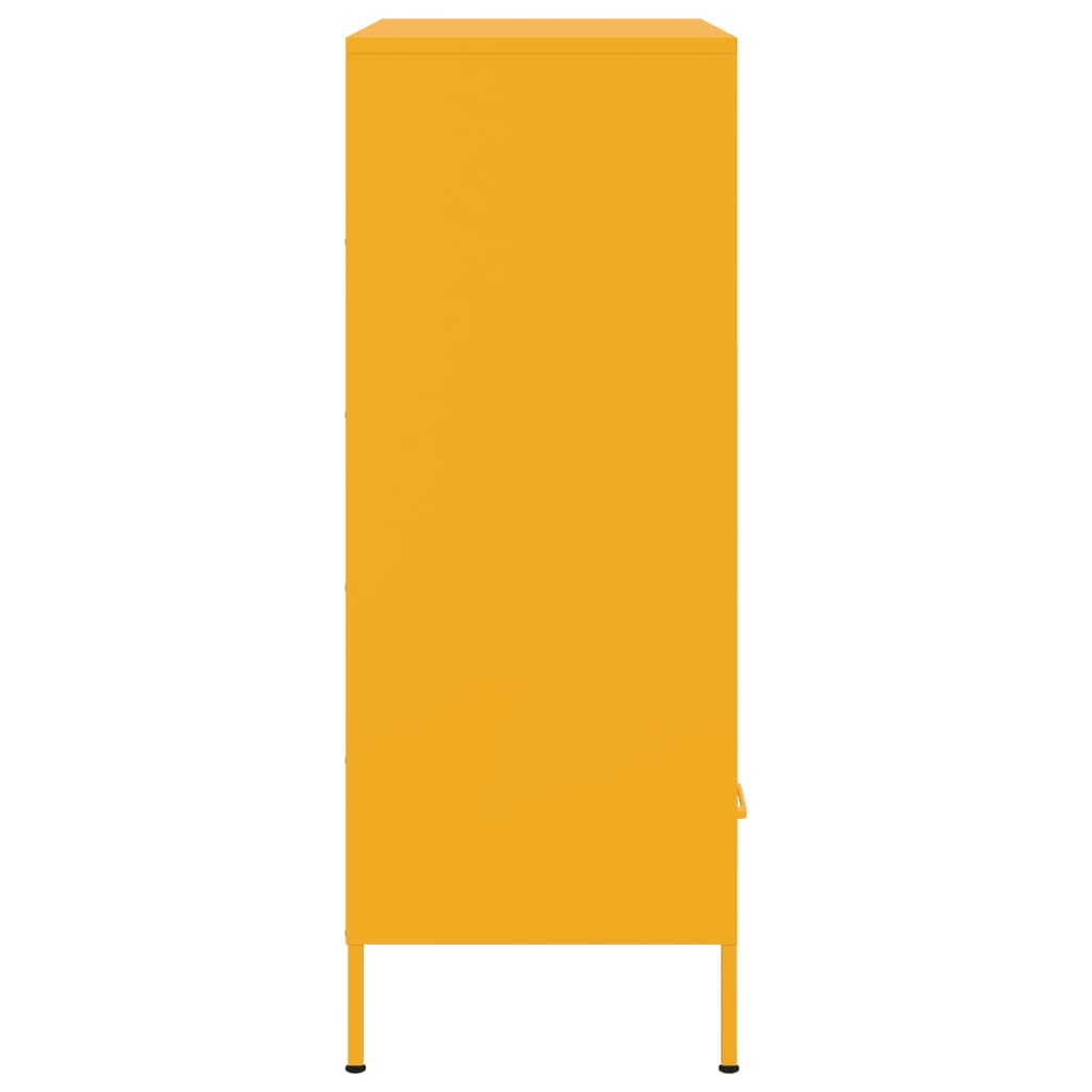 Mustard Yellow Steel Highboard 68x39x101.5 cm