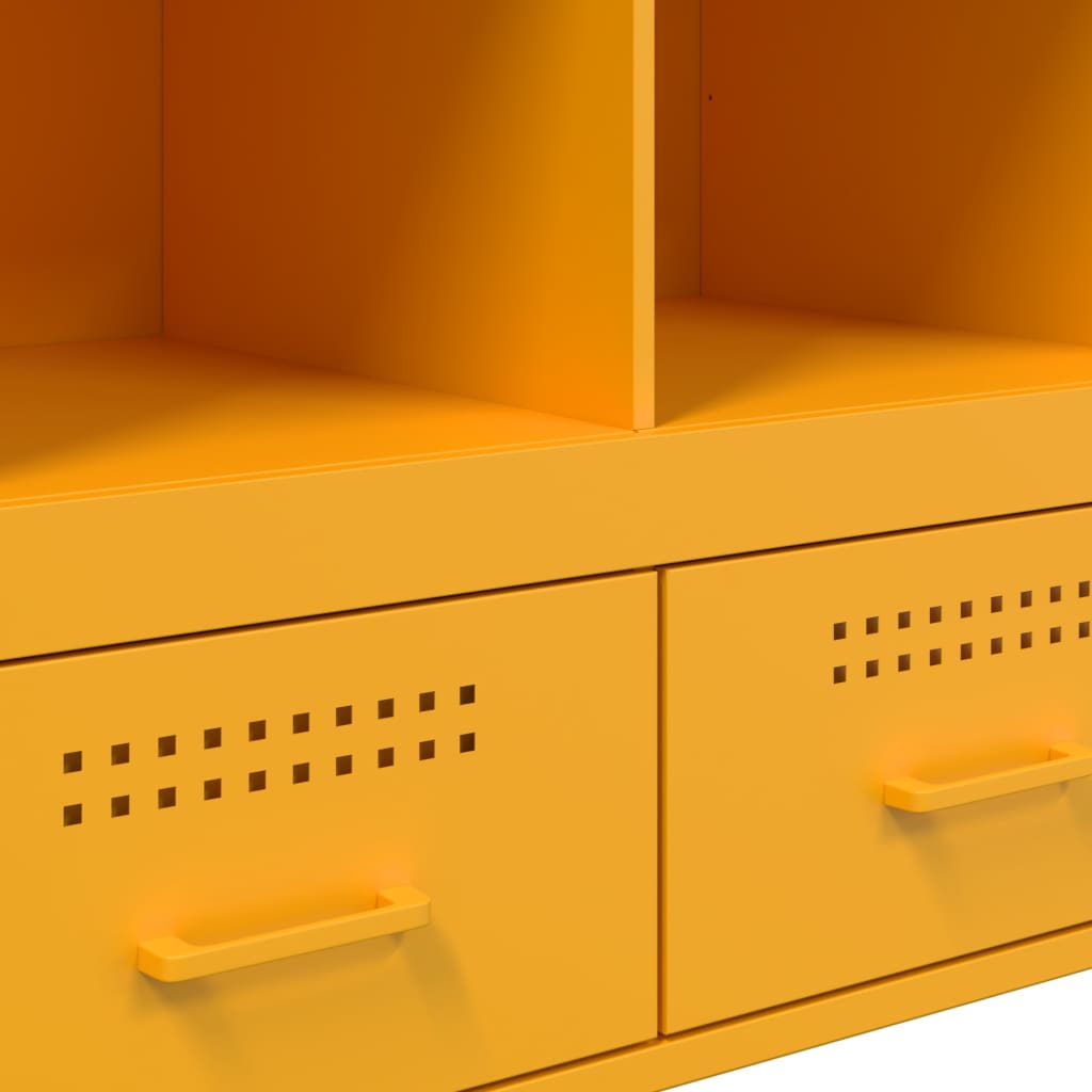 Mustard Yellow Steel Highboard 68x39x101.5 cm