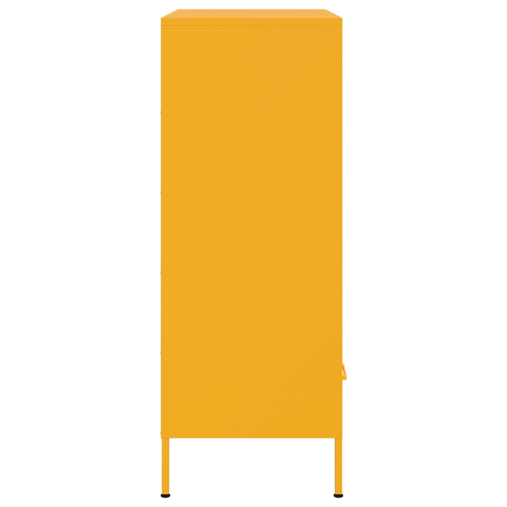 Mustard Yellow Steel Highboard 68x39x101.5cm