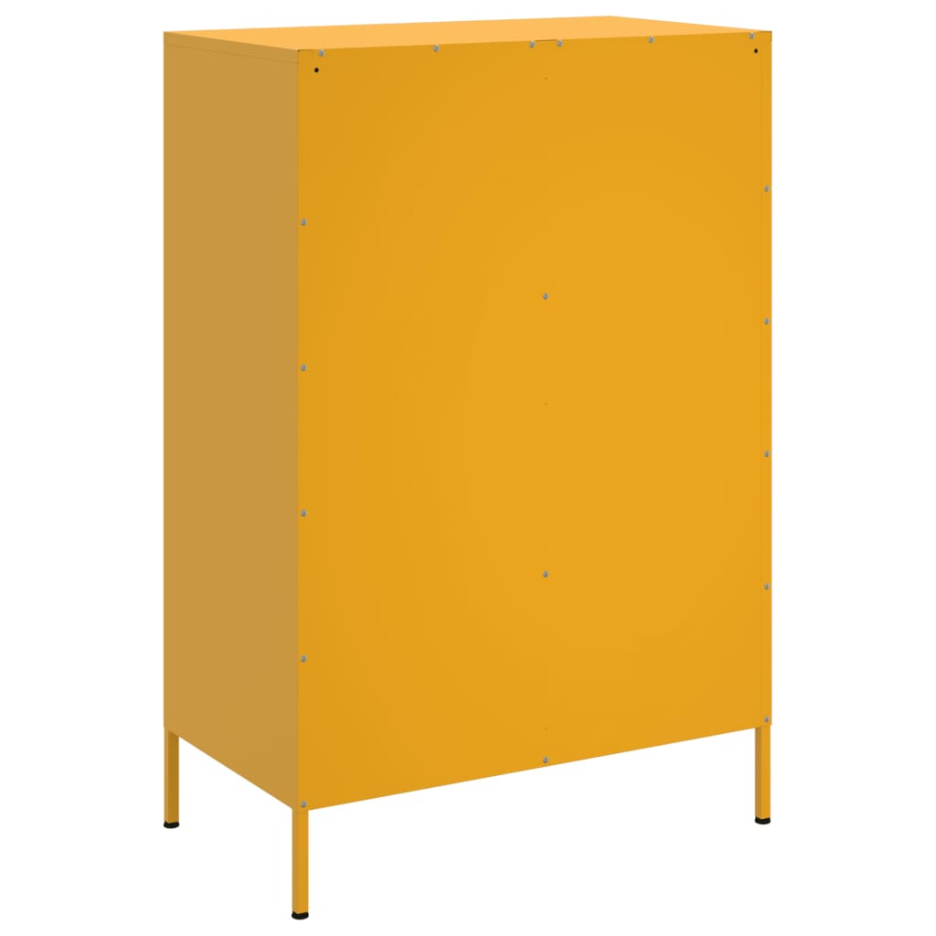 Mustard Yellow Steel Highboard 68x39x101.5cm