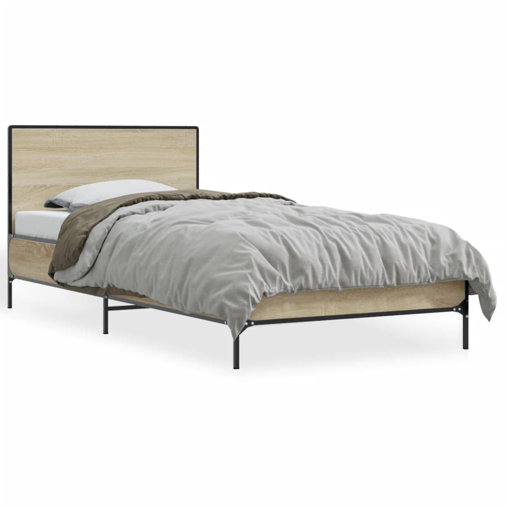 Sonoma Oak Single Bed Frame 90x190 cm - No Mattress Included