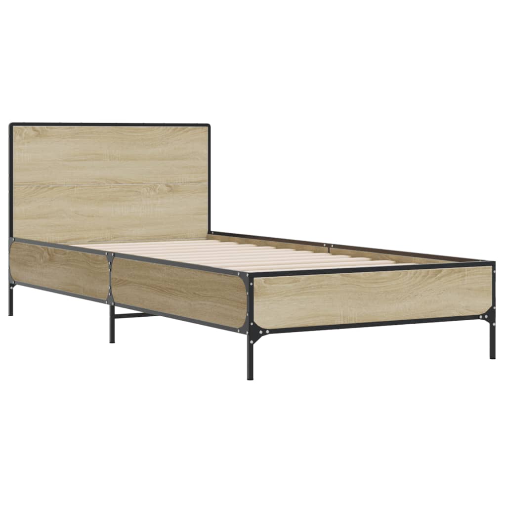 Sonoma Oak Single Bed Frame 90x190 cm - No Mattress Included