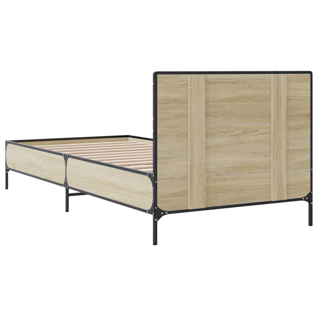 Sonoma Oak Single Bed Frame 90x190 cm - No Mattress Included