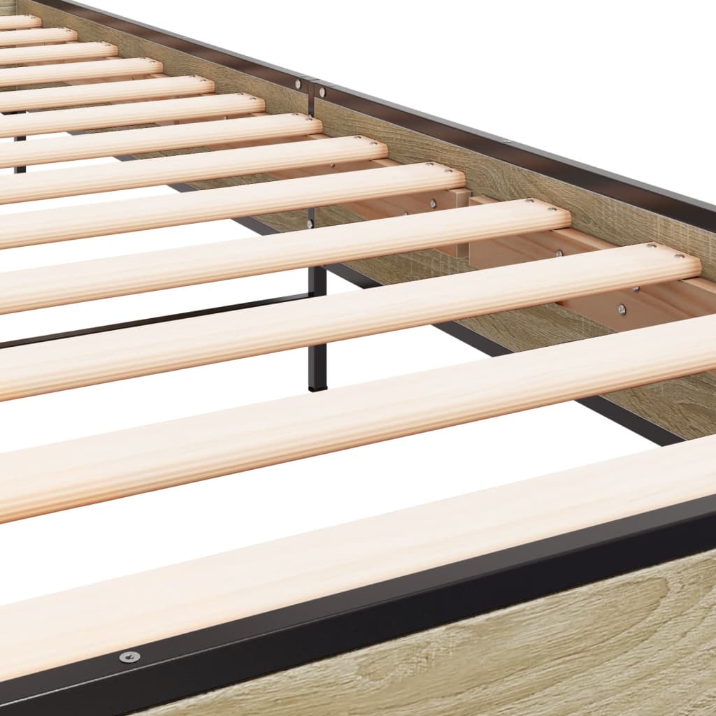 Sonoma Oak Single Bed Frame 90x190 cm - No Mattress Included