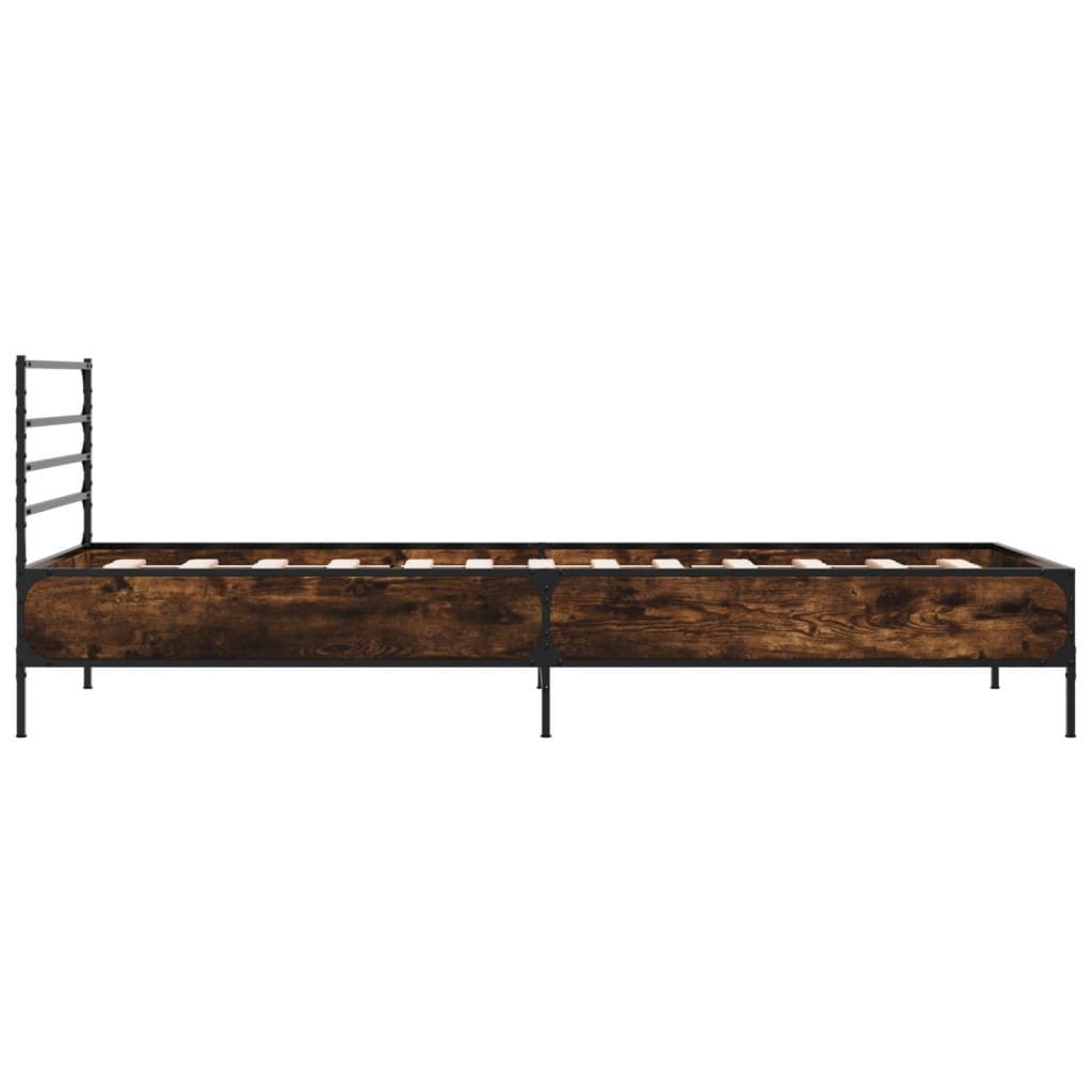 Smoked Oak Small Single Bed Frame 75x190 cm, No Mattress