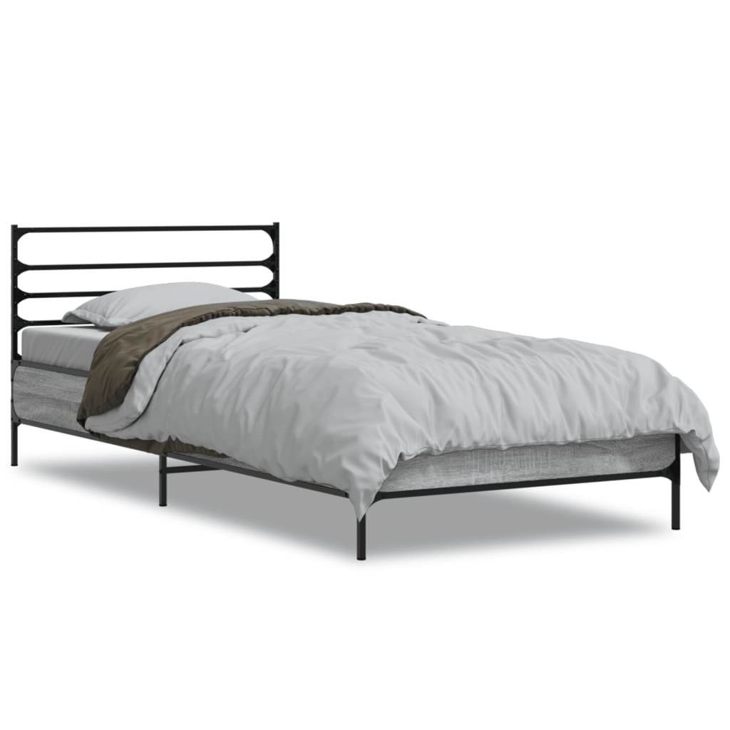 Grey Sonoma Bed Frame, 75x190 cm, Small Single No Mattress