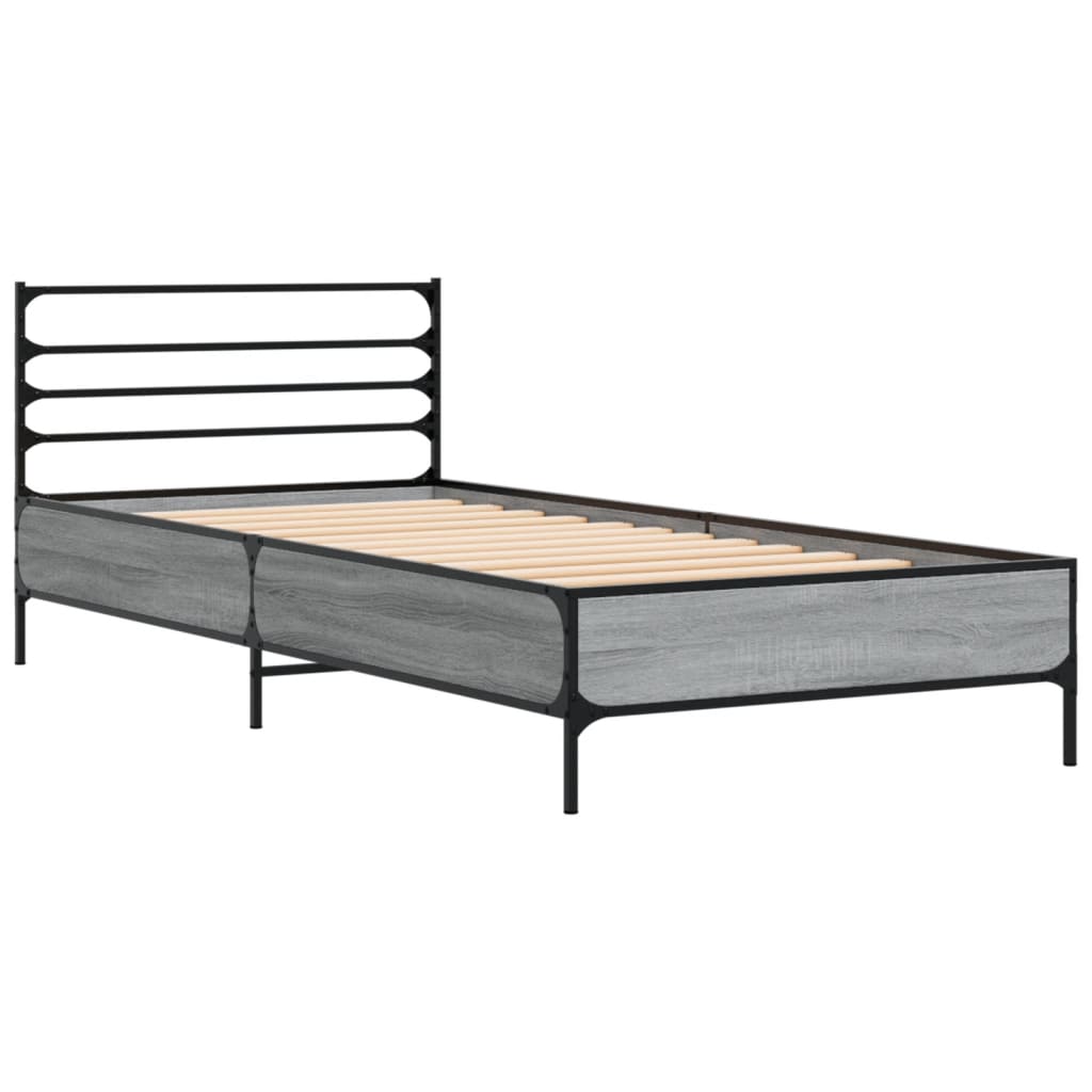 Grey Sonoma Bed Frame, 75x190 cm, Small Single No Mattress