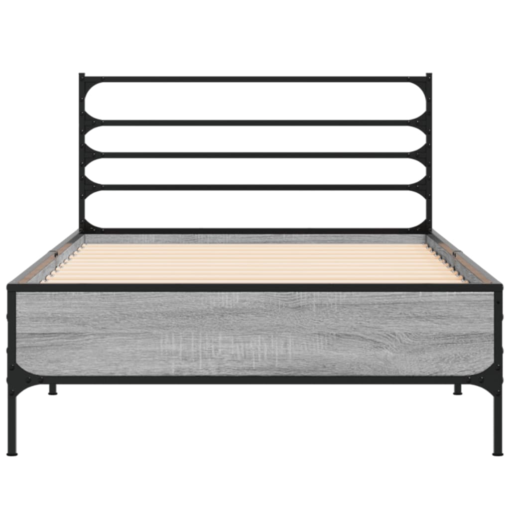 Grey Sonoma Bed Frame, 75x190 cm, Small Single No Mattress