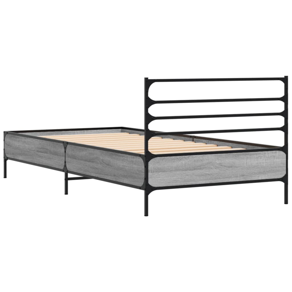 Grey Sonoma Bed Frame, 75x190 cm, Small Single No Mattress
