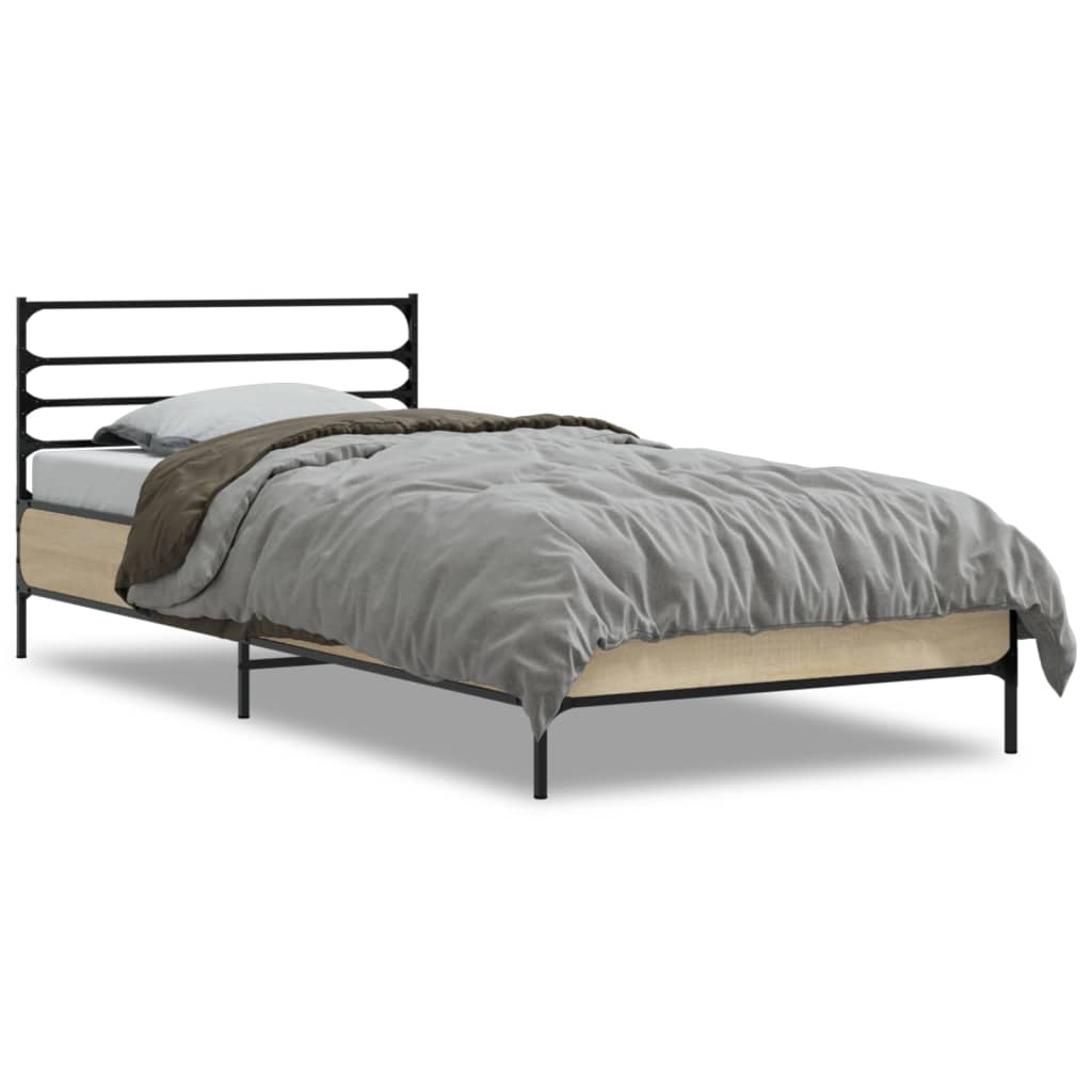 Sonoma Oak Single Bed Frame 90x190 cm - No Mattress Included