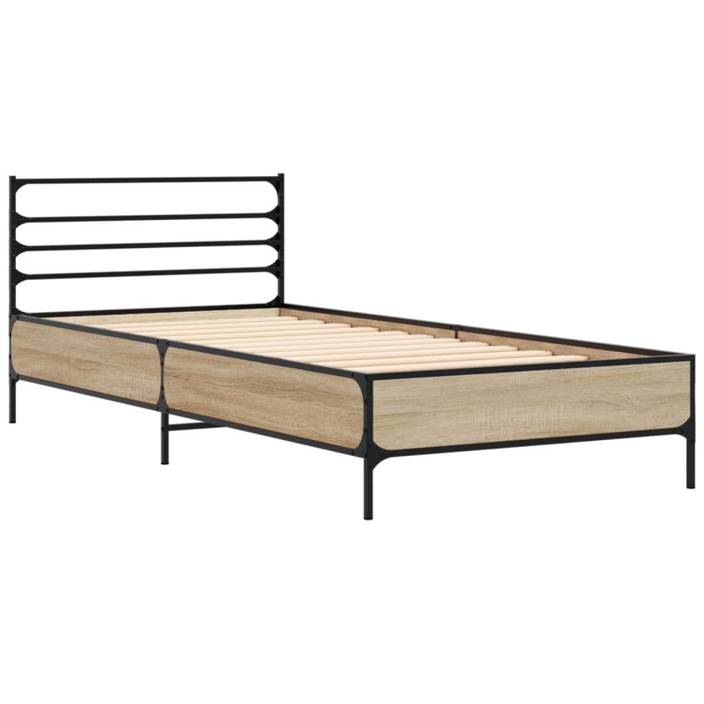 Sonoma Oak Single Bed Frame 90x190 cm - No Mattress Included
