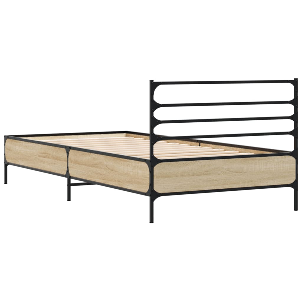 Sonoma Oak Single Bed Frame 90x190 cm - No Mattress Included