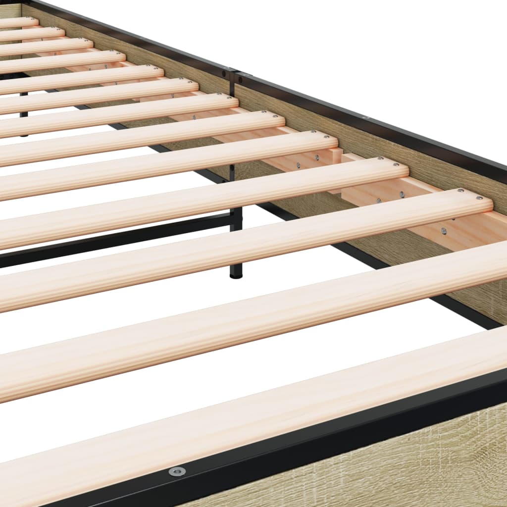 Sonoma Oak Single Bed Frame 90x190 cm - No Mattress Included