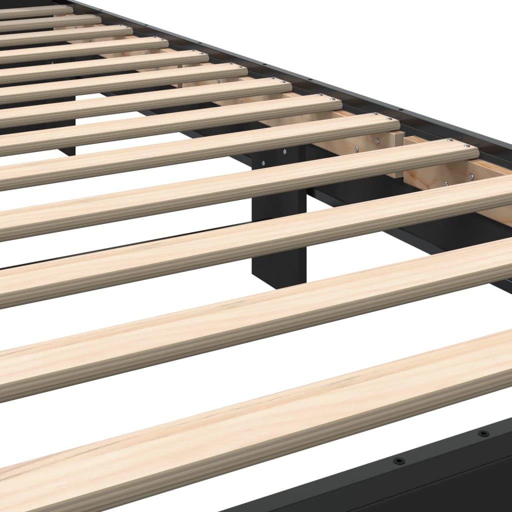 Compact Black Metal Bed Frame 75x190 cm - Small Single