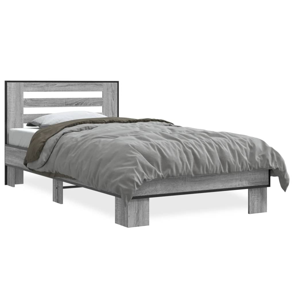 Grey Sonoma Bed Frame 75x190 cm - Small Single, No Mattress