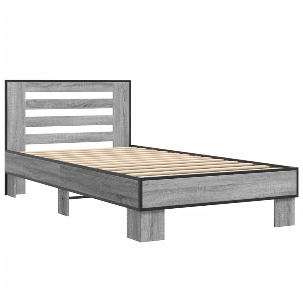 Grey Sonoma Bed Frame 75x190 cm - Small Single, No Mattress