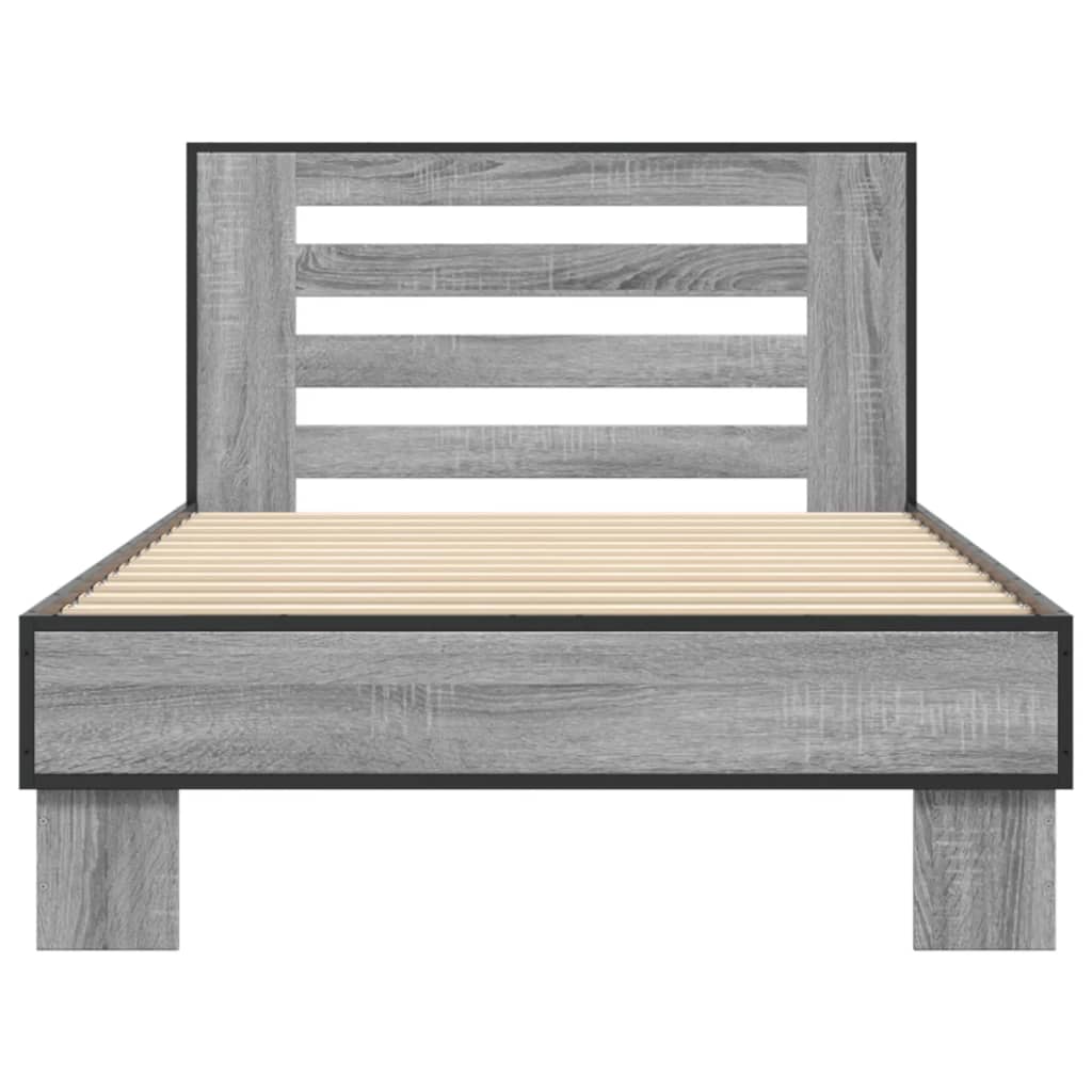 Grey Sonoma Bed Frame 75x190 cm - Small Single, No Mattress