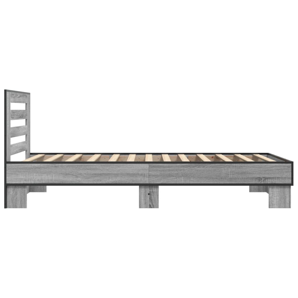 Grey Sonoma Bed Frame 75x190 cm - Small Single, No Mattress