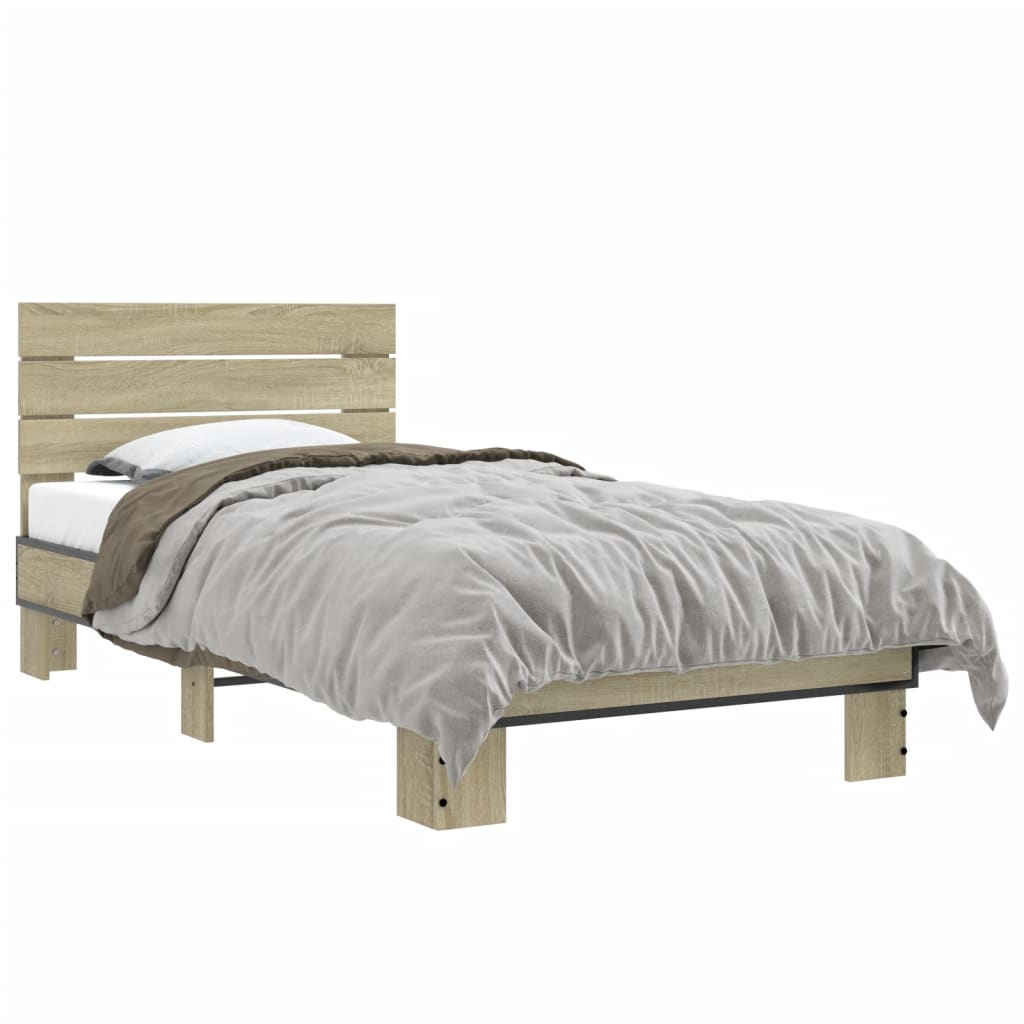 Sonoma Oak Small Single Bed Frame 75x190 cm - No Mattress Included