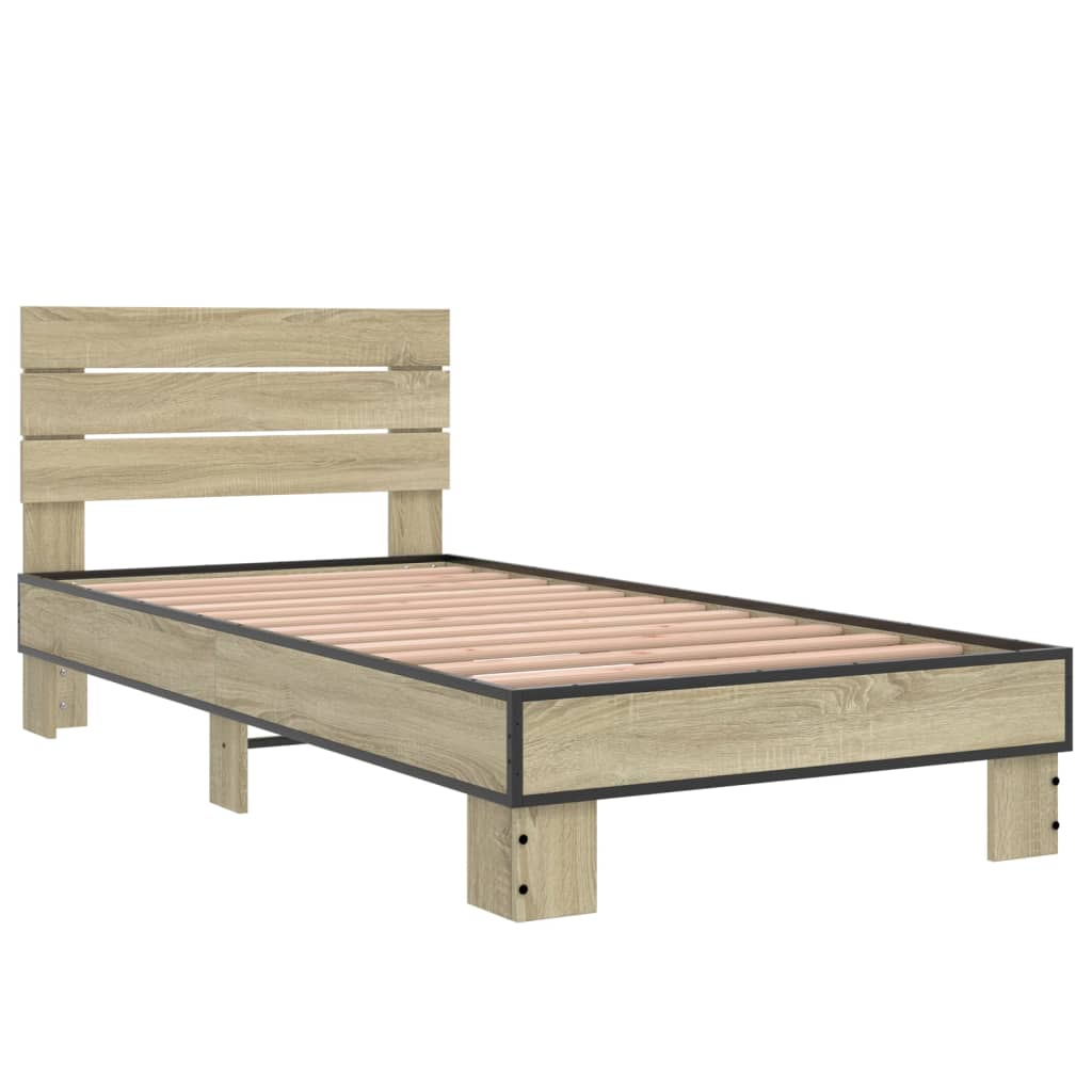 Sonoma Oak Small Single Bed Frame 75x190 cm - No Mattress Included