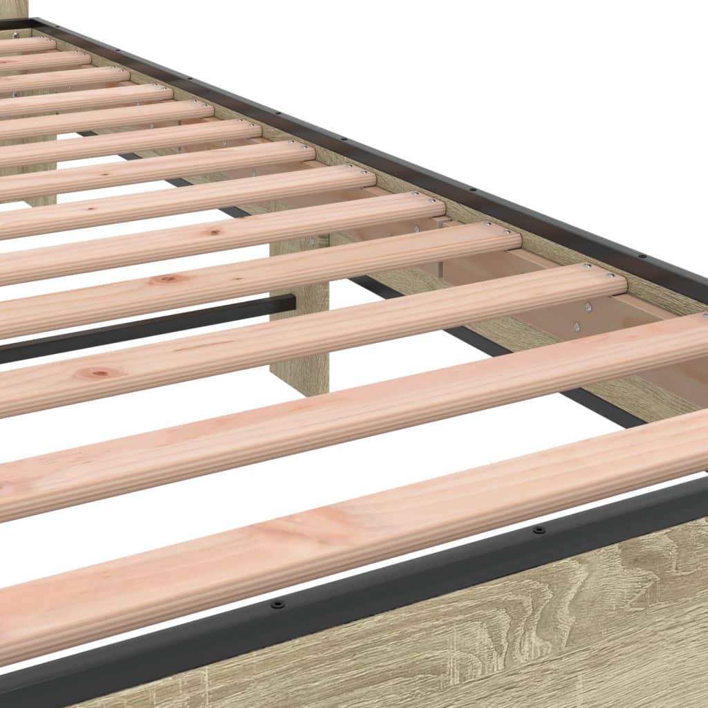 Sonoma Oak Small Single Bed Frame 75x190 cm - No Mattress Included