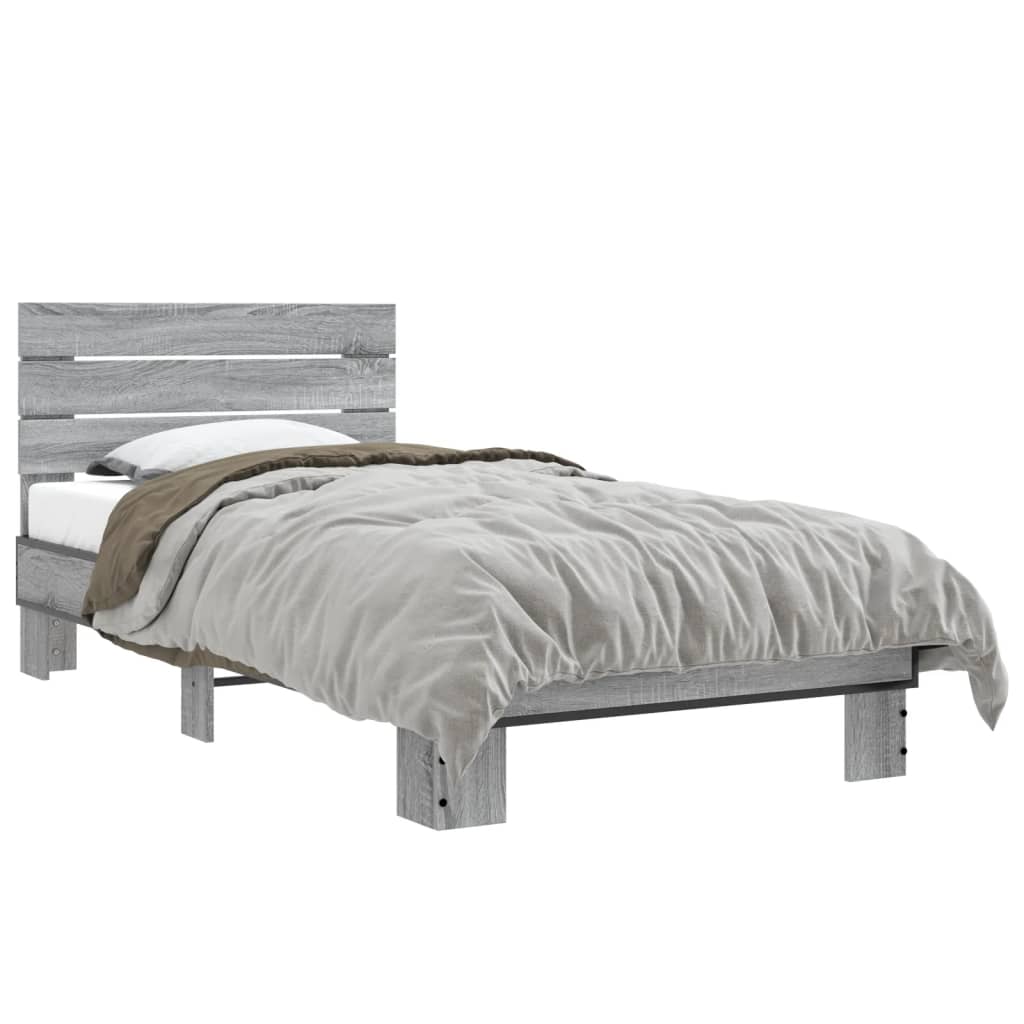 Grey Sonoma Small Single Bed Frame 75x190 cm - No Mattress Included