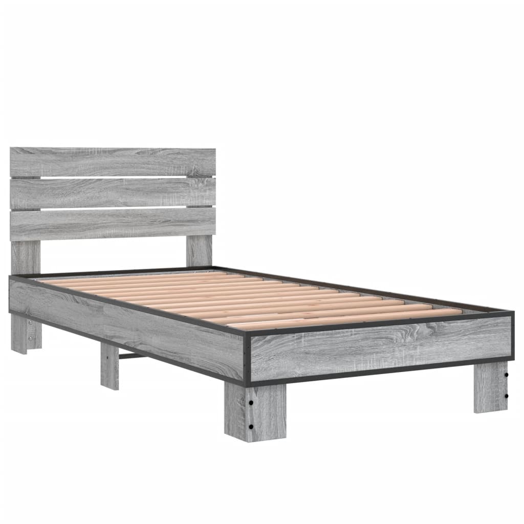 Grey Sonoma Small Single Bed Frame 75x190 cm - No Mattress Included