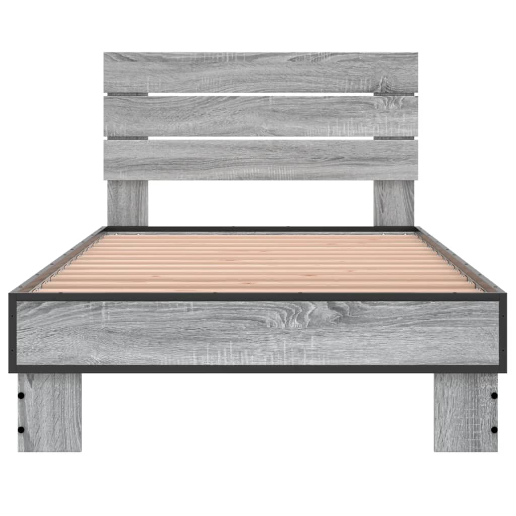 Grey Sonoma Small Single Bed Frame 75x190 cm - No Mattress Included