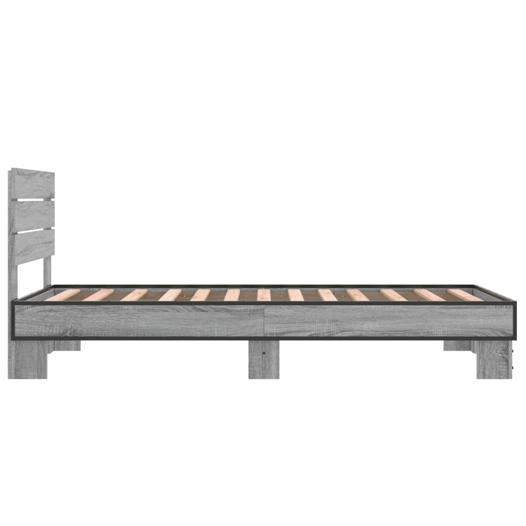 Grey Sonoma Small Single Bed Frame 75x190 cm - No Mattress Included