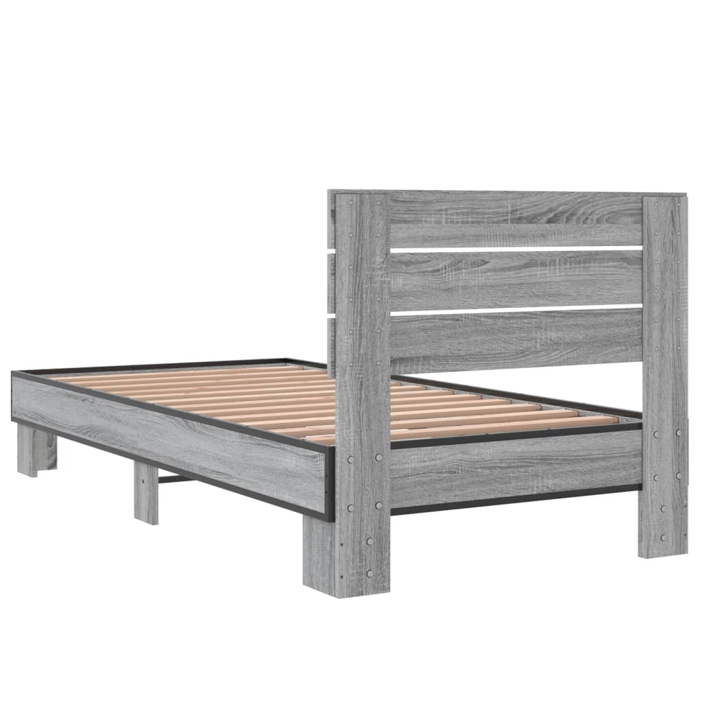 Grey Sonoma Small Single Bed Frame 75x190 cm - No Mattress Included