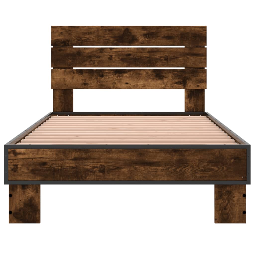Smoked Oak Single Bed Frame 90x190 cm - No Mattress Included