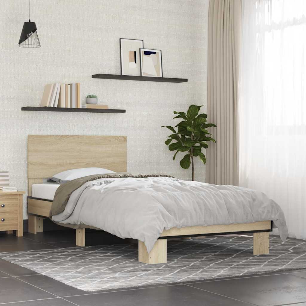 Sonoma Oak Bed Frame 100x200 cm - Stylish & Durable Design